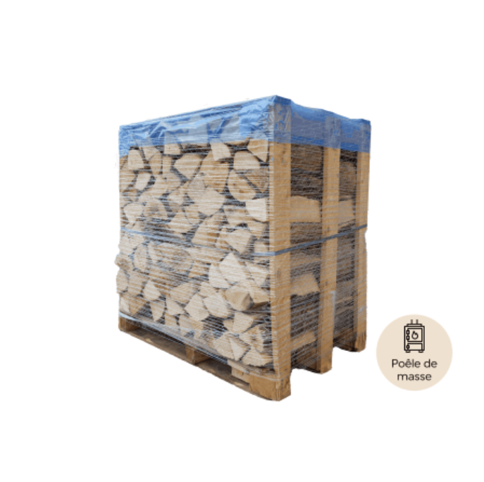 Palette de 1st de bois de chauffage en 33cm spécial poêle de masse - sec séchoirs - prêt à l'emploi - résineux/feuillus